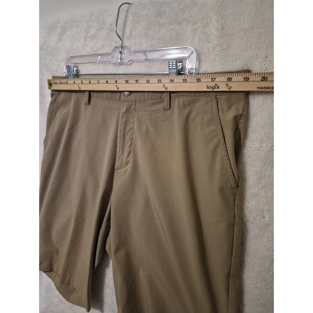 Adidas Prime Green Chino Golf Shorts‎ Men's Size 36 Beige Khaki Stretch Fit